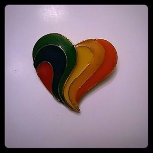 Vintage 6 color brooch pin